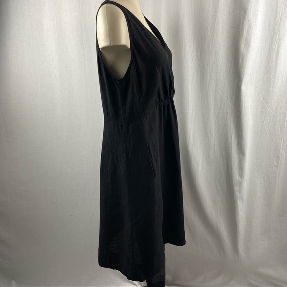 Eileen Fisher Black Linen Blend Sleeveless Dress with Side Pockets S - Picture 3 of 9